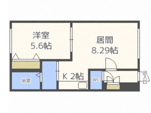 地下鉄東西線 西２８丁目駅 徒歩4分 4階建 築21年(1LDK/3階)の間取り写真