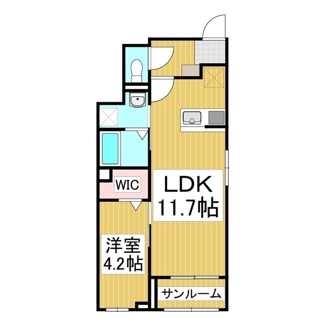 サジテール 青木島(1LDK/1階)の間取り写真