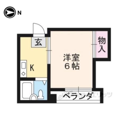 コーポユタカ(1K/4階)の間取り写真
