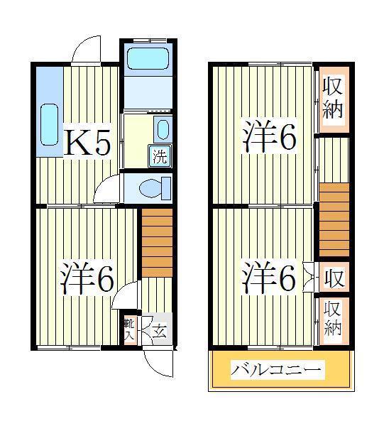 第二杉山ハイツ(3K/1階)の間取り写真