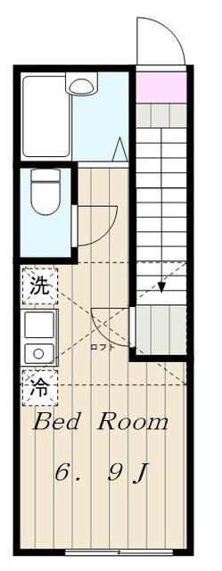 アトレイユ生田(ワンルーム/2階)の間取り写真