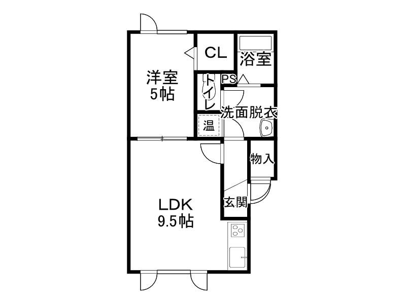ナチュールI(1DK/1階)の間取り写真