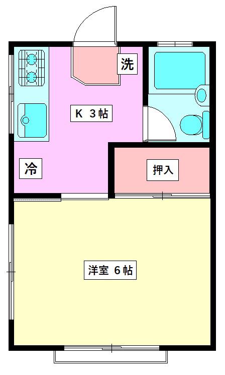 メゾン清水(1K/3階)の間取り写真