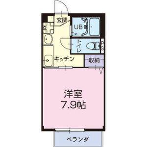 バレーミドル(1K/2階)の間取り写真