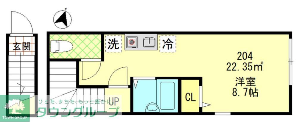 WKB KONANDAI(ワンルーム/2階)の間取り写真