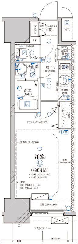 ディアレイシャス浅間町(1K/3階)の間取り写真