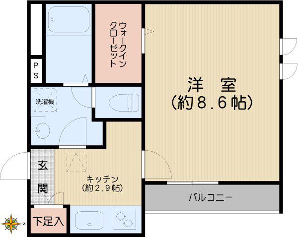 メゾンまつぼっくり(1K/1階)の間取り写真