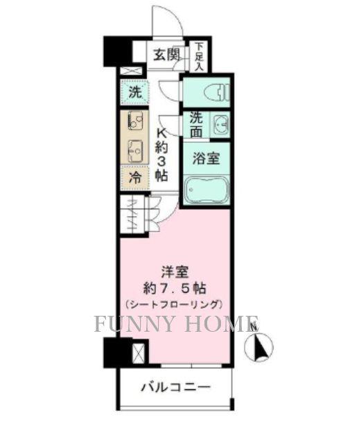 SUNFLOWER GARDEN(1K/6階)の間取り写真