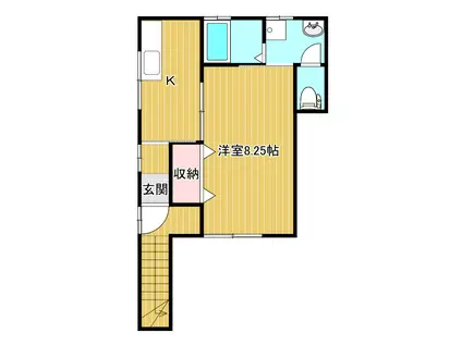 ボヌール東万代(1K/2階)の間取り写真