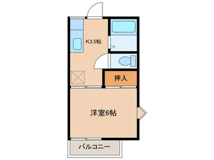 コーポさゆり(1K/2階)の間取り写真