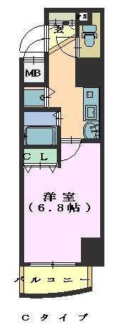 プレサンス覚王山D-STYLEII(1K/5階)の間取り写真