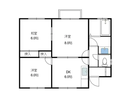 ドミールレイ(3DK/2階)の間取り写真