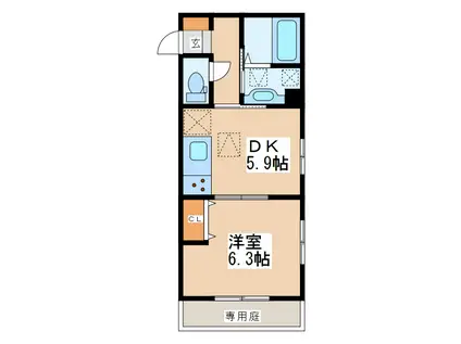 LUNGO LA FERROVIA.307(1DK/1階)の間取り写真