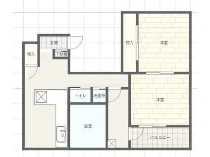 SKビル(2LDK/4階)の間取り写真