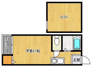 シティオ竹下(ワンルーム/1階)の間取り写真
