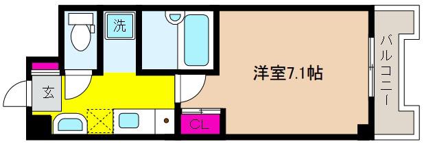 セファミ御影(1K/2階)の間取り写真