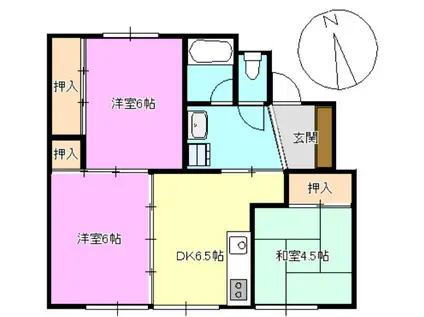 ビレッジハウス八幡(3DK/1階)の間取り写真