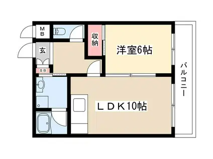 花井第2清風マンション(1LDK/3階)の間取り写真