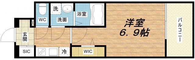 QUINTET NAMBA(1K/3階)の間取り写真