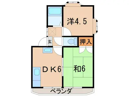 ジョイフルざおう(2DK/2階)の間取り写真