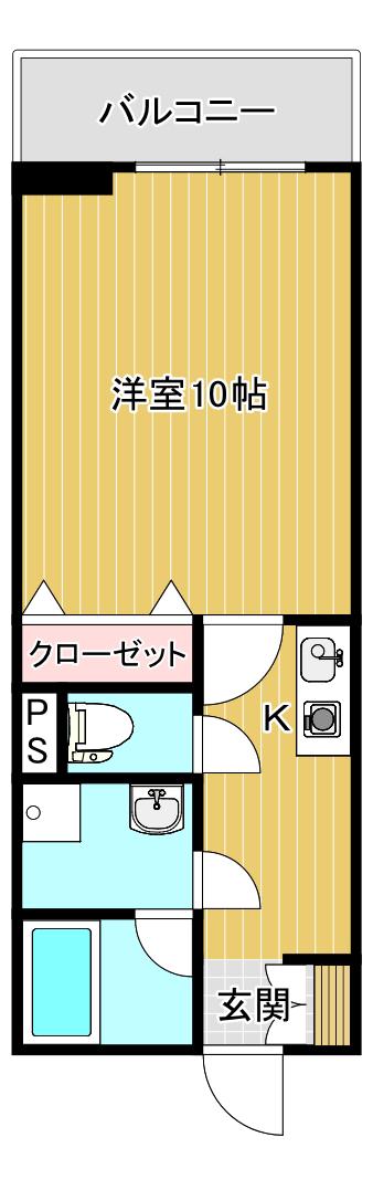 ロイヤルパレス上所I(1K/3階)の間取り写真