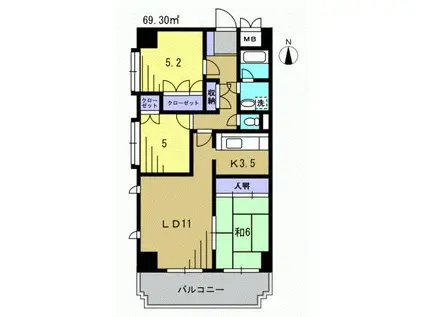 シャルマン318(3LDK/3階)の間取り写真
