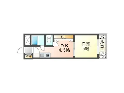 大宝枚岡グリーンヒルズ(1DK/1階)の間取り写真