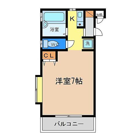 フルハウス(1K/1階)の間取り写真