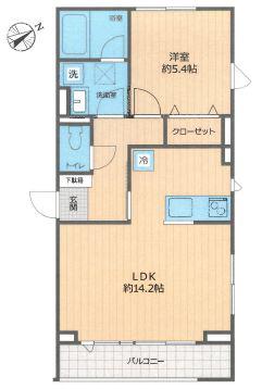 AK HILLS(1LDK/2階)の間取り写真