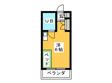ドミ池田(ワンルーム/1階)の間取り写真