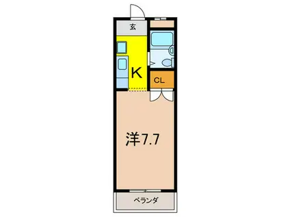 フォルテ宝塚(1K/3階)の間取り写真