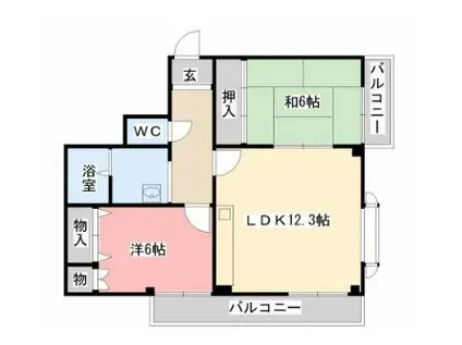 ソレーユYAMADA(2LDK/2階)の間取り写真