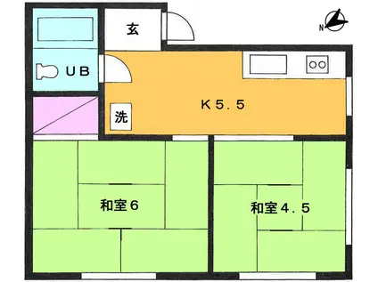 サンハイツ田村(2K/3階)の間取り写真