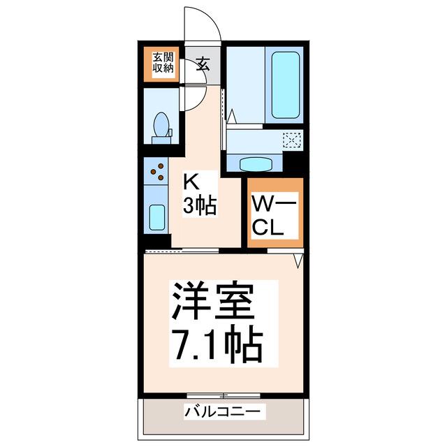 インペリアルコート(1K/2階)の間取り写真