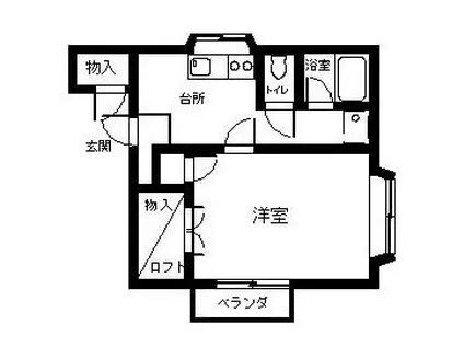 コーポ梶(1K/1階)の間取り写真