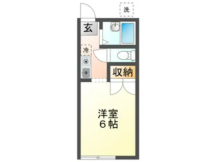 吉野ハイツA(ワンルーム/1階)の間取り写真