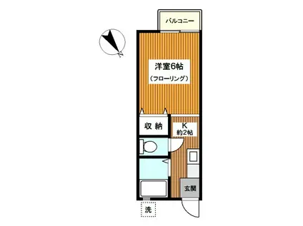 ハイツ吉川A(1K/1階)の間取り写真
