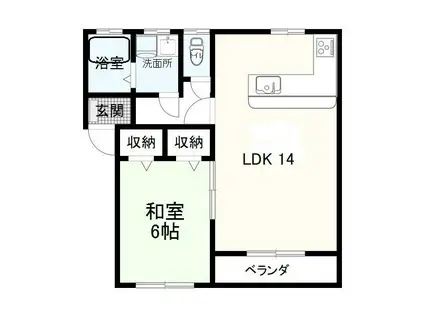 カーサアルハンブラ(1LDK/2階)の間取り写真