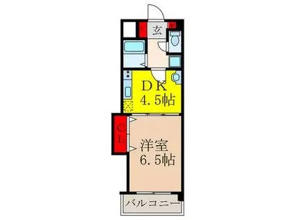 CASADITOKI(1DK/5階)の間取り写真