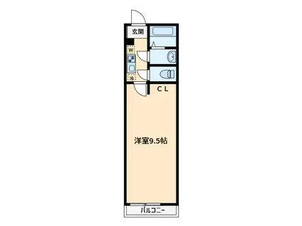 カインドネス所沢青葉台(1K/3階)の間取り写真