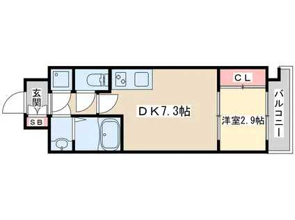 セレニテ江坂ミラク(1DK/10階)の間取り写真