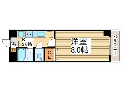 IT赤塚(1K/4階)の間取り写真