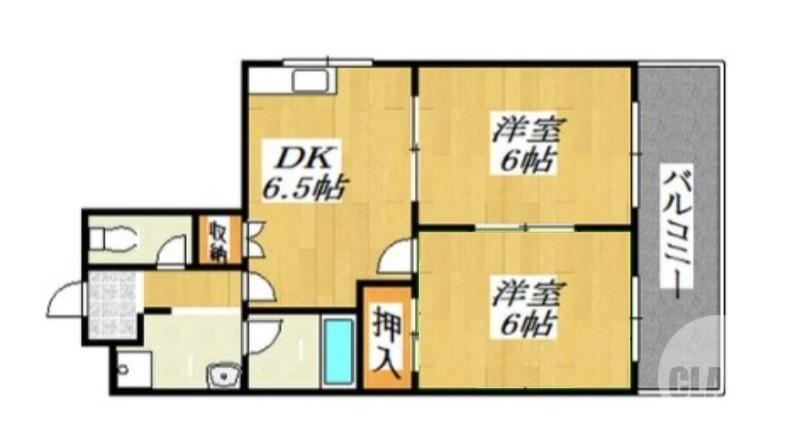 メゾン金岡(2DK/2階)の間取り写真