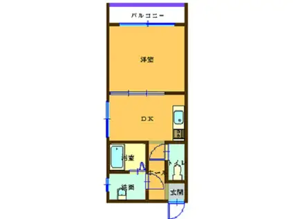 クレスト青田(1DK/2階)の間取り写真