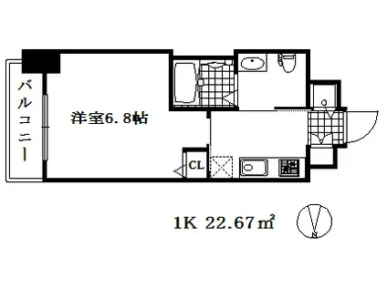 ファーストフィオーレ神戸元町(1K/11階)の間取り写真