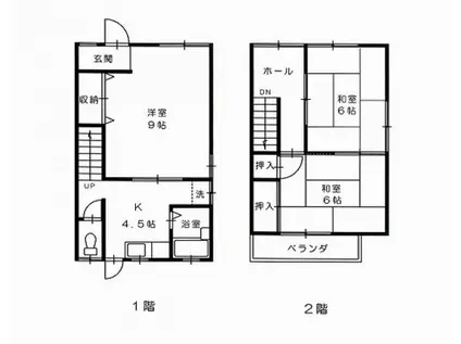 立川アパートC棟(3DK/1階)の間取り写真