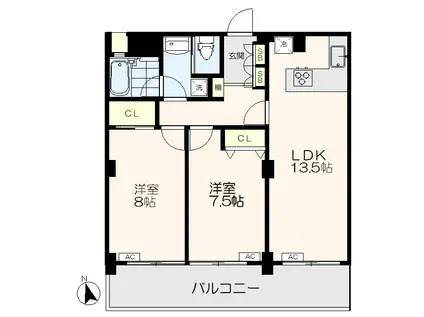 桜台サンライトマンション(2LDK/5階)の間取り写真