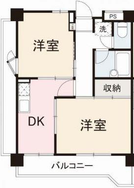 栗林ハイツ(2DK/8階)の間取り写真
