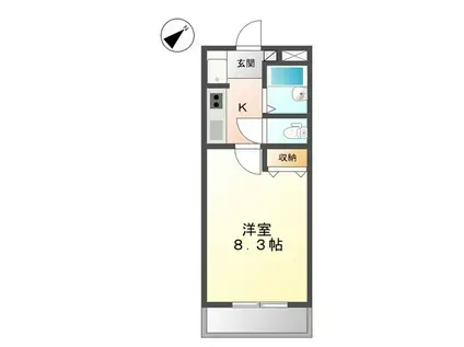 サンパティオ幸本II (1K/1階)の間取り写真