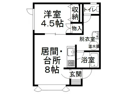 エレガントハウス(1DK/2階)の間取り写真